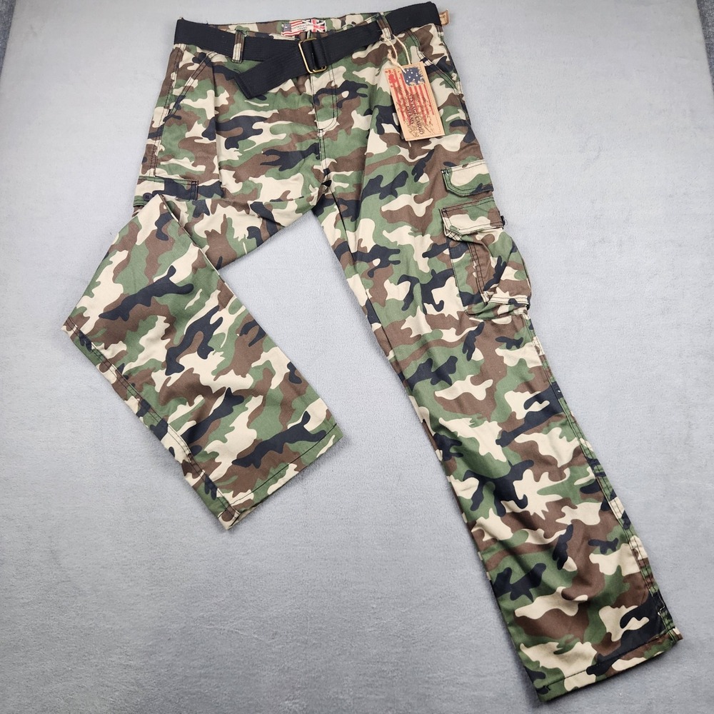 Vintage & Cargo Chams Mens Camo Cargo Pants Size 34 Woodland Camouflage NEW TAG